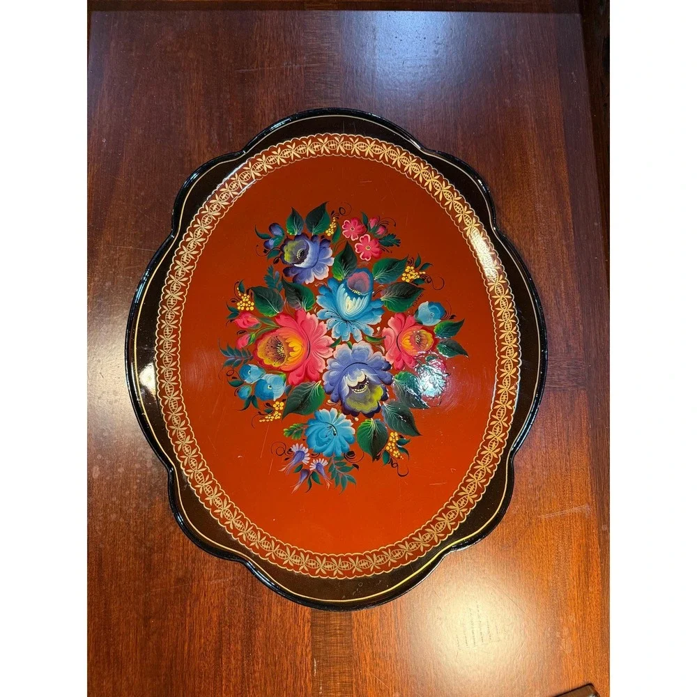 Toleware Zhostovo hand painted
